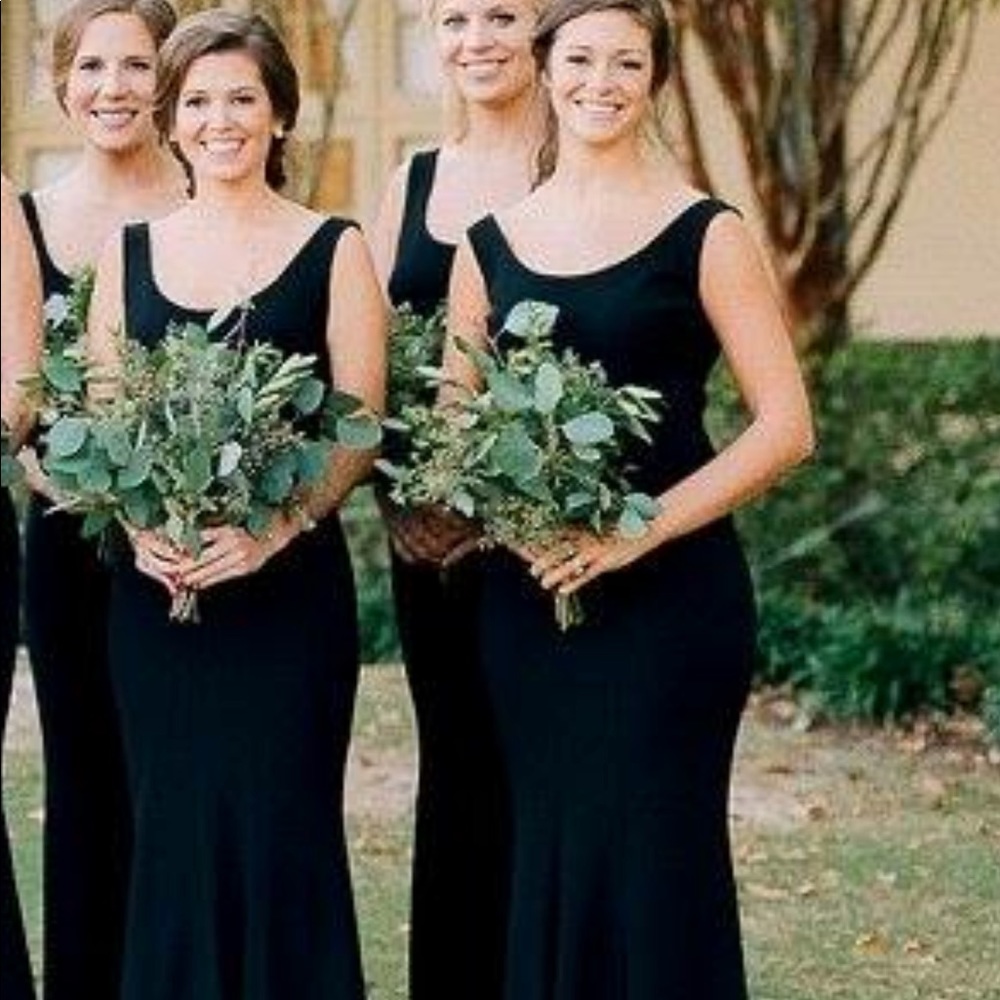 Katie May floor length black evening gown size 8